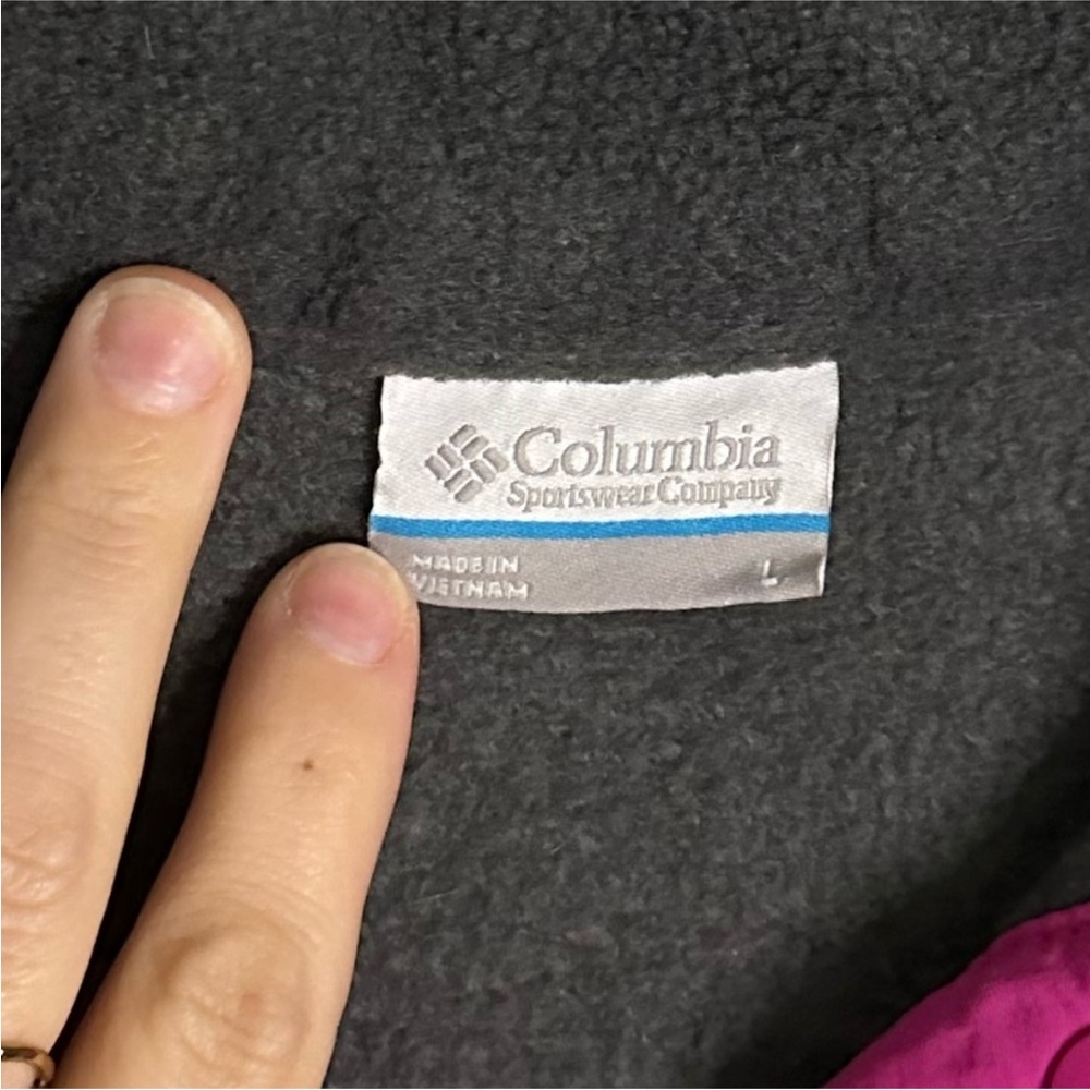 Columbia Charcoal Gray & Magenta Half-Snap Fleece Pullover (L) - Picture 7 of 9